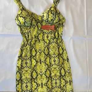 Snake Print Neon Green Fashion Nova Dress